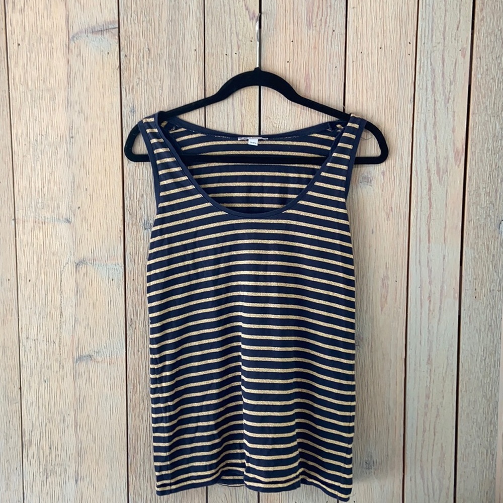 Petite Bateau, Gold and Navy Blue tank